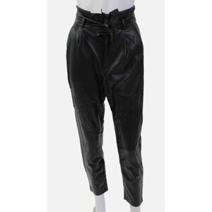 Flattering Cinch High Waisted Faux Leather Belted Pants Black Size 6